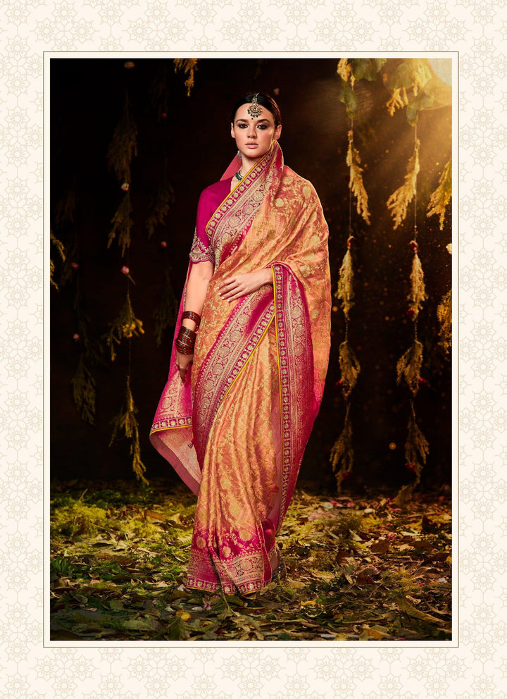 Reception Wear Indian Silk Saree - Fashion Nation