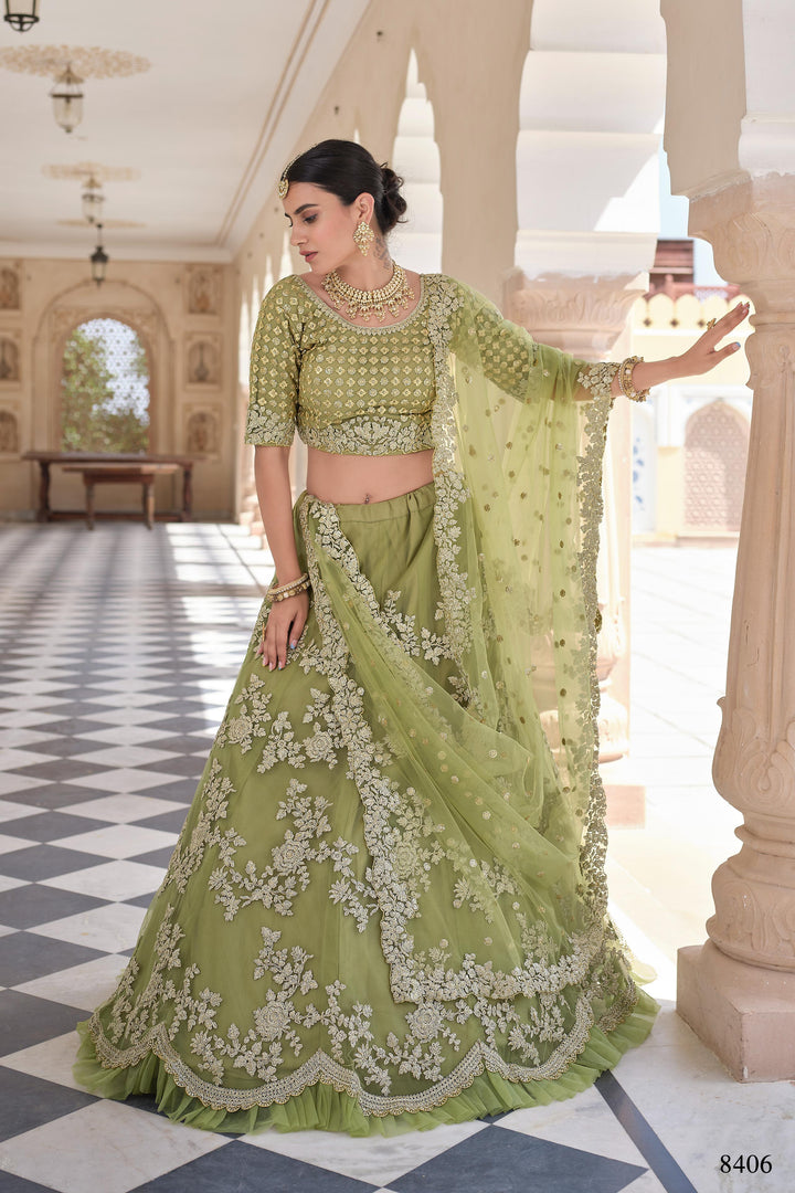 Mehendi Wear Designer Lehenga Choli - Fashion Nation