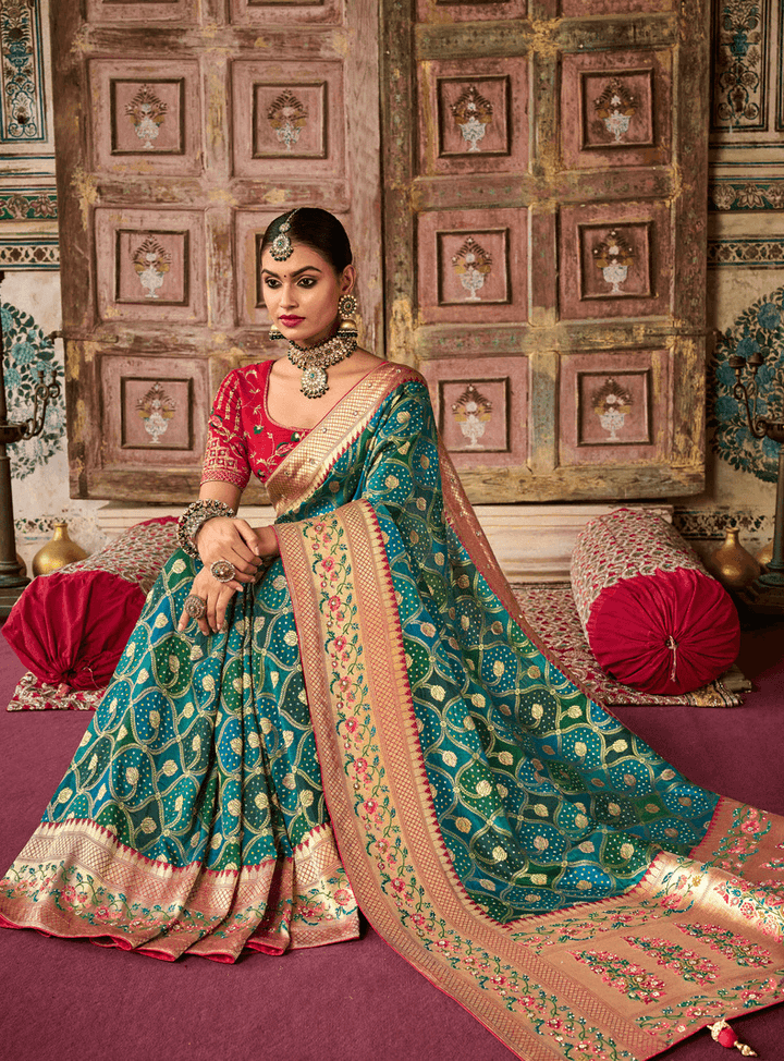 Traditional Wear Silk Bandhej Saree - Fashion Nation