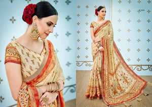 Enthralling SS1606 Enchanting Multicoloured Benarasi Silk Saree - Fashion Nation